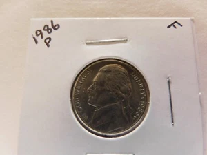 1986 P JEFFERSON NICKEL-Very Good to Fine Circulated Condition - Picture 1 of 2