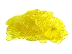 Pack of 250 Transparent Yellow Extra Thick 3/4" 19mm Sorting Chips - Picture 1 of 1