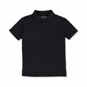 Nautica Boy's Black School Uniform Short Sleeve Polo Shirt Kids Size M (10/12) - Picture 1 of 1