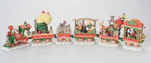 Danbury Mint Miniature Schnauzer Dogs Christmas Express Train Figurine Set of 6 - Picture 1 of 21