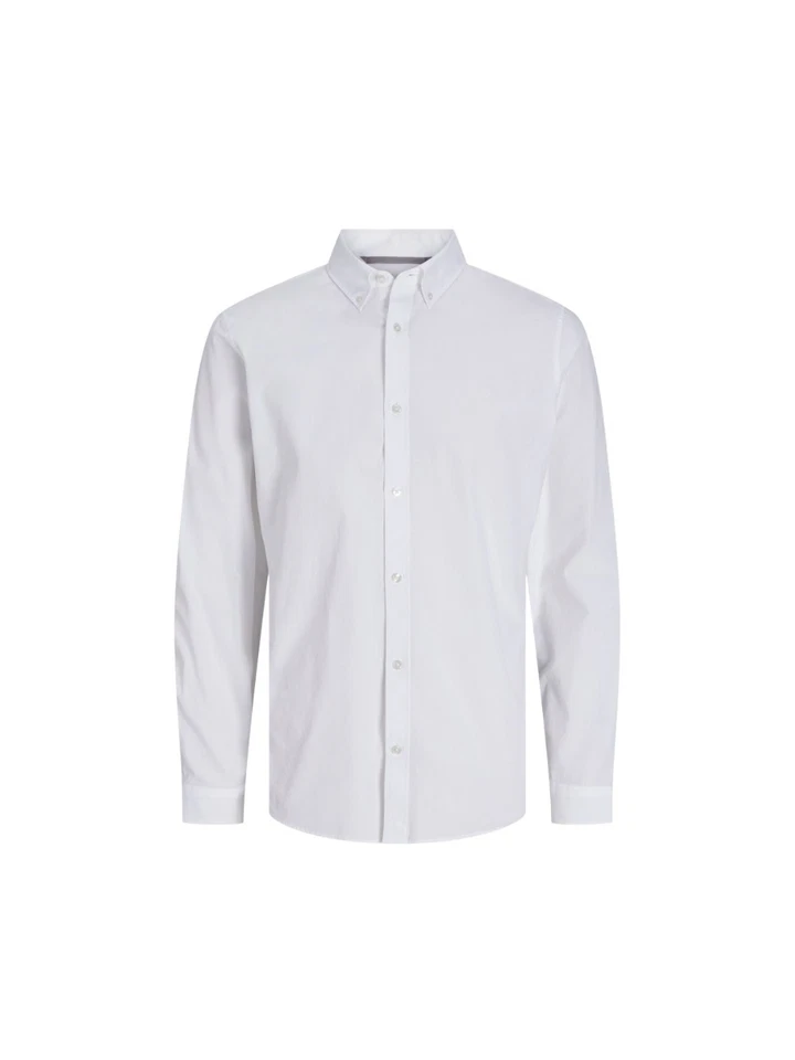 Camisa Jack&Jones de Hombre, Manga Larga, 100% Algodón, Color Blanco Modo - Imagen 1 de 1