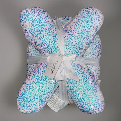 Isaac Mizrahi Valentine's Day XO Throw Pillows White Sequin | New | Set Of Two!! - Image 1 of 4