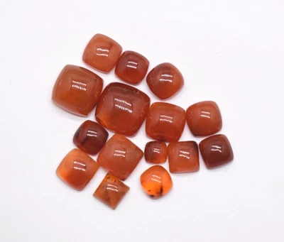 Natural Carnelian Cushion Cabochon 6X4 MM To 12X8 mm Average Dark Shade - Image 1 of 4