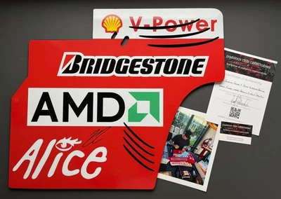 KIMI RAIKKONEN HAND SIGNED FERRARI F2007 WING END PLATE DISPLAY COA PROOF PHOTO - Image 1 of 4