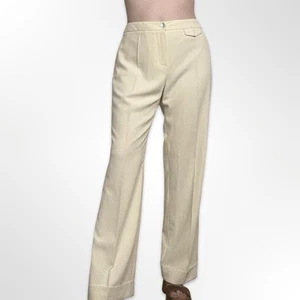 90s vintage cream/white high waisted wide leg trousers. Artigiano. Size 12 - Picture 1 of 2