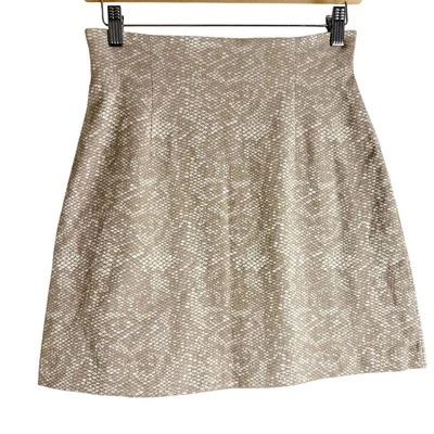 Finders Keepers Beige Snake Print A-Line Mini Skirt Size Medium - Image 1 of 4