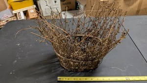 Vintage Round Natural Twisted Twigs Wicker Basket - Picture 1 of 6