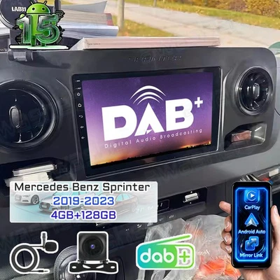 Für Mercedes-Benz Sprinter W907 2019-23 Android 15 Autoradio GPS BT 4+128GB DAB+ - Bild 1 von 4