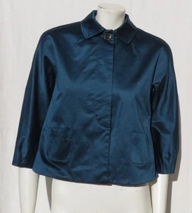 $119 J JILL Peacock Blue Stretch Evening Swing Jacket Top size XSP S Petite EUC - Picture 1 of 7