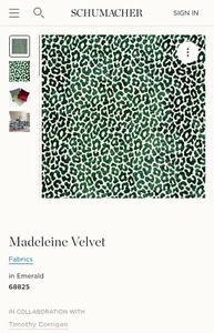 Schumacher x Timothy Corrigan Madeleine Velvet 2.5 Yards Fabric $300/yd - Picture 1 of 3