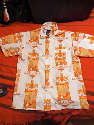 Camisa Karl Kani De Colección Para Hombre L Poliéster Campamento Hawaiano Y2K Años 90 Kahala Naranja  Foto 1 de 4