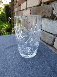Bleikristall Vase Blumenvase Kristallglas Handschliff Schleuderstern H17cm