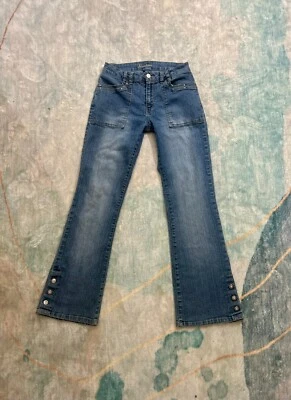 Pantalones de mezclilla elásticos Skechers Bootcut acampanados lavado medio | estrás | talla 16 para jóvenes Foto 1 de 4