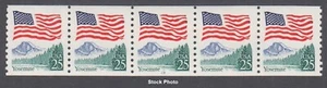 US Postage 1989 - PNC Strip of 5 - Plate #13, Flag over Yosemite, Sc 2280a, MNH - Picture 1 of 1