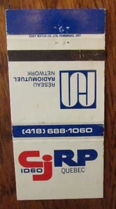 MEDIA MATCHBOOK COVER: CJRP 1060 RADIO STATION (QUEBEC CITY) -K14 - Picture 1 of 1