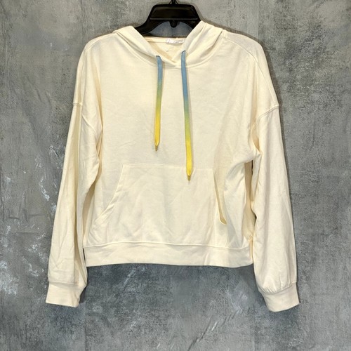OFF WHITE Felpa con cappuccio pullover ELODIE donna bianca ombra con cordini taglia M
