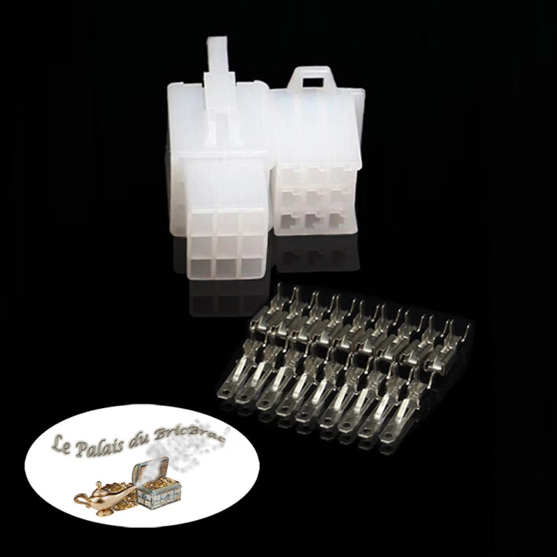 Kit Mini Connecteur électrique 9 Voies - Terminal 2.8 mm -- Auto Moto Scooter - Photo 1/1