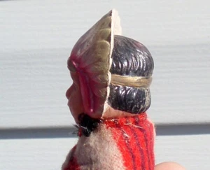 CELLULOID ?? ANTIQUE NATIVE AMERICAN INDIAN CHIEF TOY DOLL FROM JAPAN PRIMITIVE - Picture 1 of 16