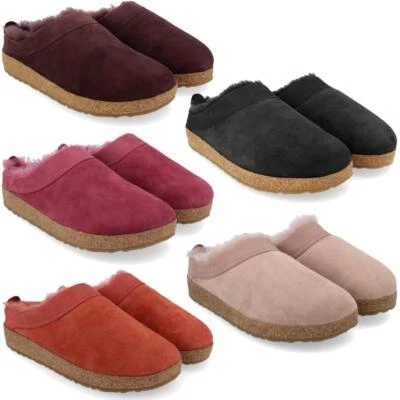 Haflinger Damen Lammfell Hausschuh Snowbird 713015 Kork Fussbett Gr.37-42