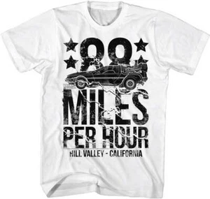 Back To The Future Movie 88 MPH DeLorean Hill Valley California Men's T Shirt  - Picture 1 of 3
