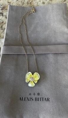 Collar Flor Cristal y Lucita Ombré Amarillo Alexis Bittar 100% Auténtico Foto 1 de 4