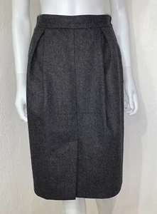 Vtg 70’s Gucci Gray Wool High Waist Pleat Front Slit Pencil Skirt Size 40 MINT - Picture 1 of 11