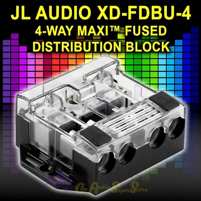 JL AUDIO XD-FDBU-4 (90462) MAXI FUSED POWER DISTRIBUTION BLOCK 4-WAY 1/0,4,8 G - Image 1 of 3