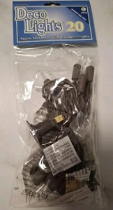 String Lights 20 Count Clear Mini Christmas Halloween 8 Foot Brown Wire New - Picture 1 of 4