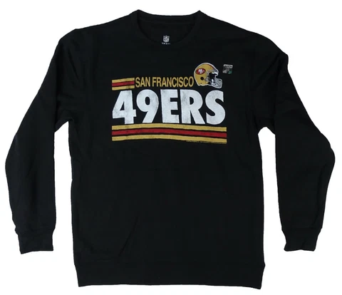 San Francisco 49ers NFL Men's Crew Neck Sweatshirt Style Black Line Cover
