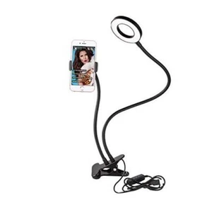 Selfie Ring Light with Cell Phone Holder and Stand Bracket for YouTube Black - Picture 1 of 8