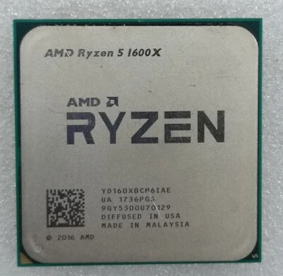 AMD Ryzen 5 1600X Desktop CPU Processor R5 Socket AM4 YD160XBCM6IAE 6 cores 95W - Image 1 of 2