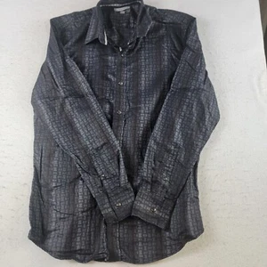 JOHNSTON & MURPHY HERREN DRUCKKNOPFLEISTE HEMD GRÖSSE MEDIUM SCHWARZ GEOMETRISCHER DRUCK - Bild 1 von 6