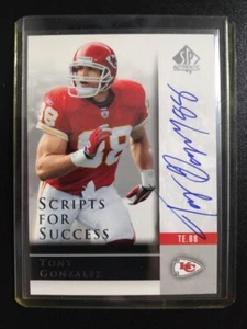 2004 Upper Deck SP Scripts For Success Tony Gonzalez Kansas Chiefs Auto #SSTG - Picture 1 of 24