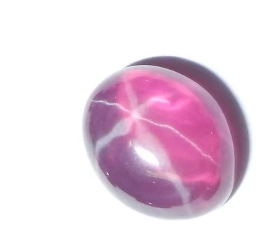 Transparent Star Ruby Oval 11x9 mm Cabochon 6 Rayed Lab-created Stone 1 pc Lot - Image 1 of 4