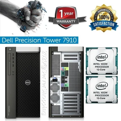 Dell Precision T7910 24-CORE 2x Xeon E5-2687Wv4 3.00GHz Quadro M4000 4x Caddies - Image 1 of 4