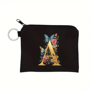 Mini Cute Coin Bag Purse Wallet Earphone Bag Small Key Holder Letter A Printing - Picture 1 of 2