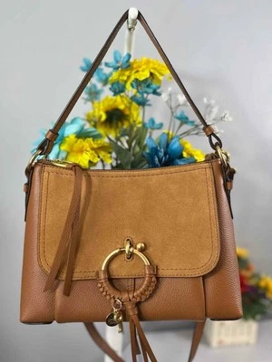 NWT SEE By CHLOE Joan Caramel Brown Suede & Leather Satchel Handbag Purse - Image 1 of 4