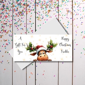 Personalised Friend/Child Christmas Reindeer Money Wallet - Customisable Name - Picture 1 of 3