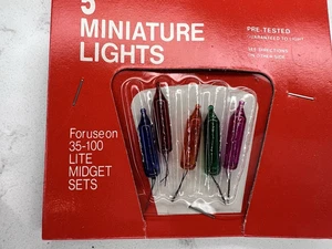 Vintage Noma Mini Light Replacement Bulbs Multicolored 5-7 Volt Pack of 5 -NEW - Picture 1 of 3