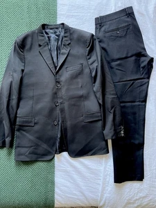 THE KOOPLES- SIZE 50 ADJUSTED BLACK 2-PIECE SUIT, PURE WOOL (purchased in Paris) - Picture 1 of 13