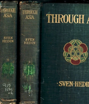 1899 2 VOLUMES 1ST EDITION THRU ASIA TIBET GOBI. DESERT MONGOLIA ILLUSTRATED MAP - Image 1 of 4