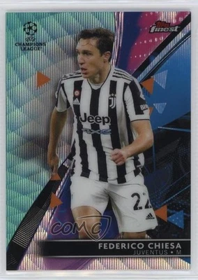 2021-22 Topps Finest UCL Aqua Wave Refractor /75 Federico Chiesa #33 - Image 1 of 2