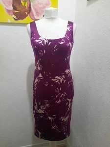 Ladies Theory purple silk dress size 8 36 bodycon bodyfit wedding sleeveless - Picture 1 of 7