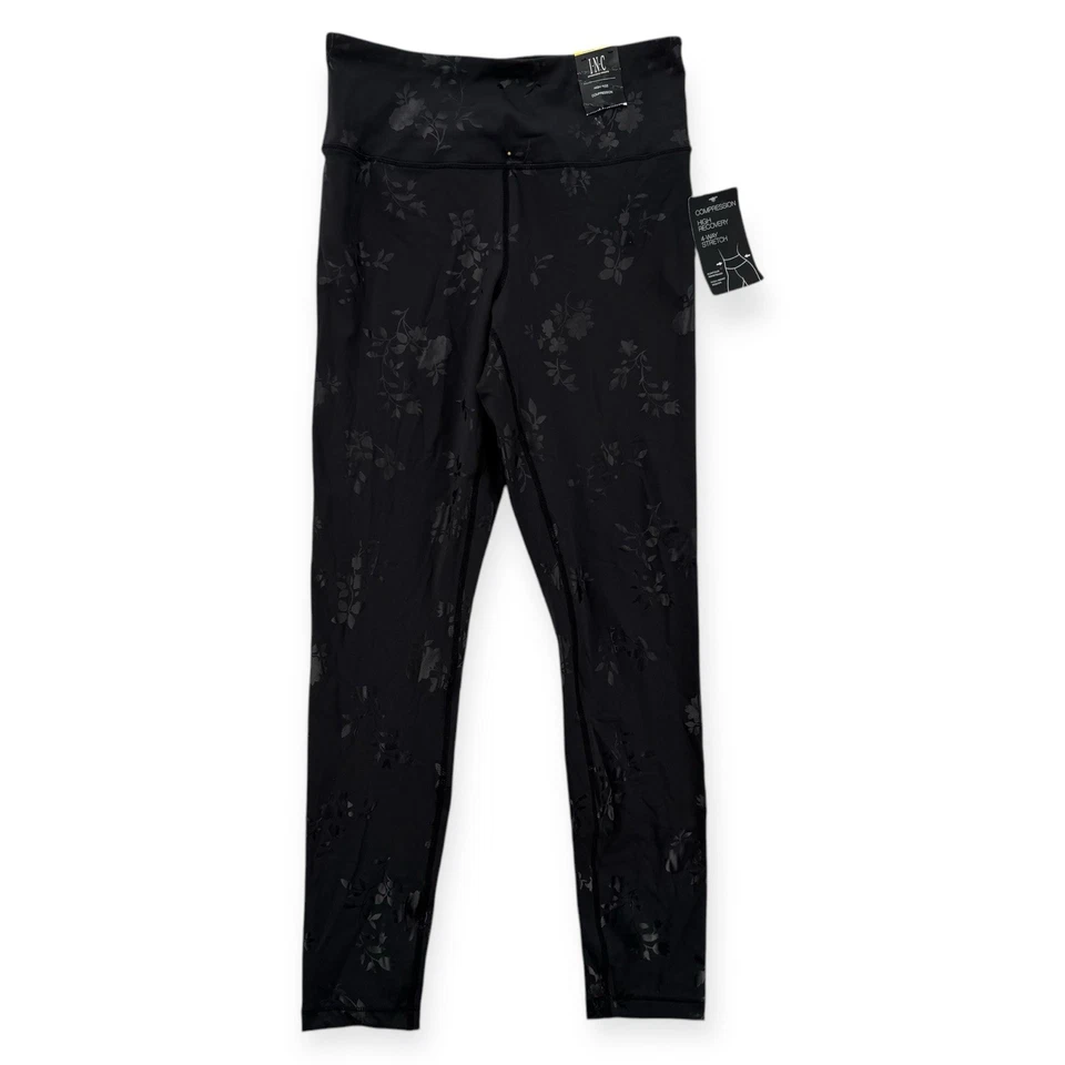 INC леггинсы женщин средний высоты сжатия 4-сторонний эластичной черный цветочный новый с Ярлыками - Изображение 1 из 4