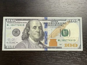 100 dollar bill fancy serial number 38677683 - Picture 1 of 6