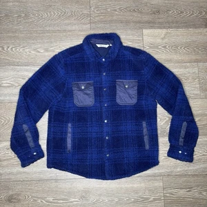 Chaqueta Peter Millar Para Hombre Grande Azul A Cuadros Pila Alta Polar Elastizada Bolsillos a Presión - Imagen 1 de 9