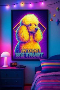 Individuelles Wandbild Hund personalisiert Haustier Portrait A4 oder A5 Druck im Retro Chic - Bild 1 von 5
