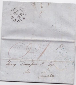 1849 UDC STOGUMBER & BLUE TAUNTON PENNY POST £ 3500 IMMOBILIENGESCHÄFT VERTRAULICH - Bild 1 von 5