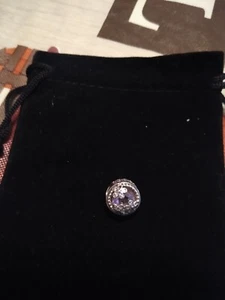 Damen 925 Sterling Silber Perlen Charm mit rosa Mitte akzentuiert mit Blumen - Bild 1 von 2