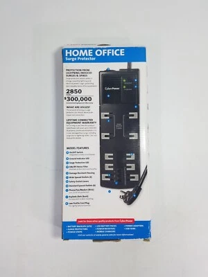 CyberPower Home Office 10 Outlet Surge Protector 2850 Joules Model B1006T - Image 1 of 4
